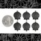 Black Plated Brass Medium Sized Sea Shell Two Ring Connectors - Set of Six - XXX - BB-2C82